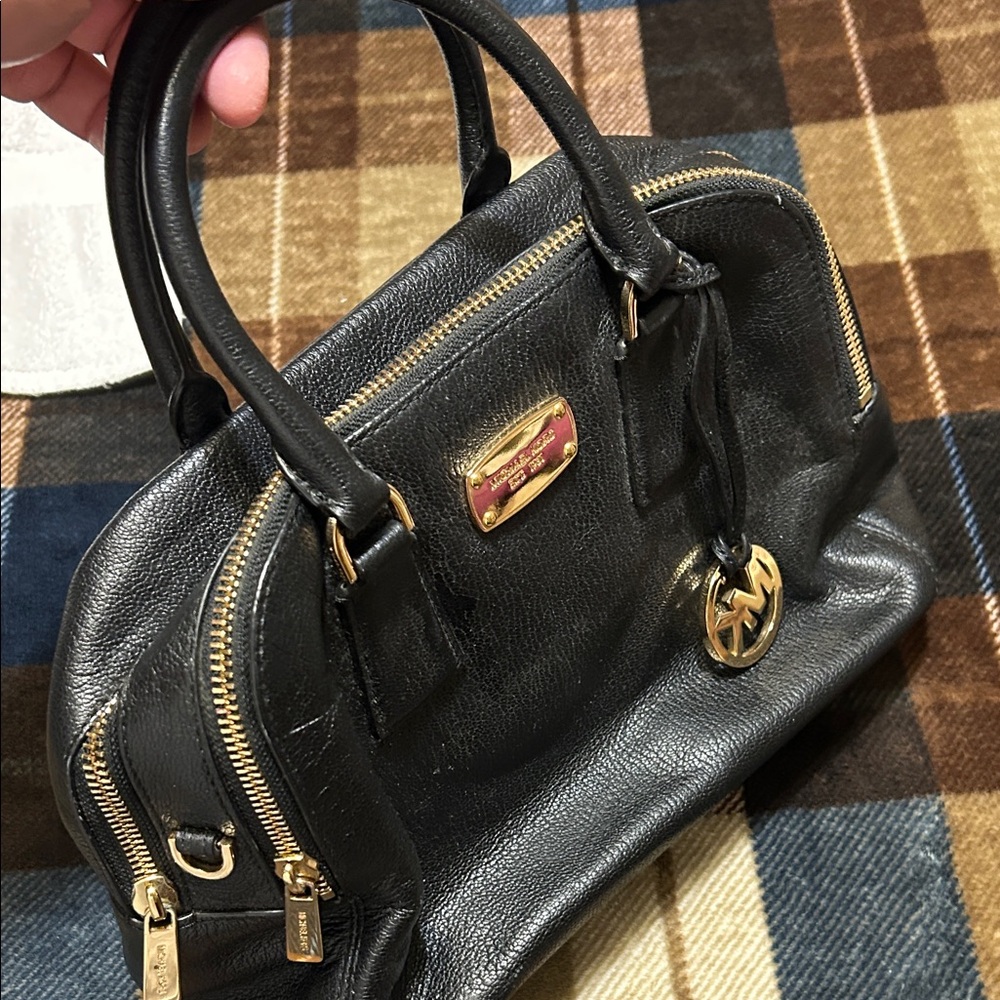MICHAEL Michael Kors Black Satchel with Gold Accents - Picture 8 of 12